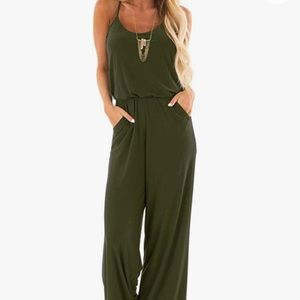 Hunter green Amazon knit jumpsuit
